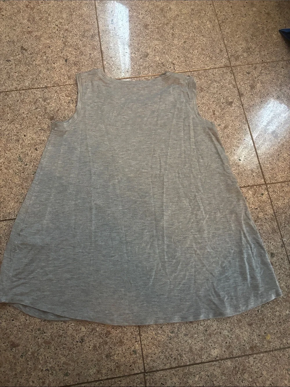 Justice Gray Graphic Tank with Black Glitter Text
